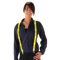 Fluor gele bretels met LED lichtjes