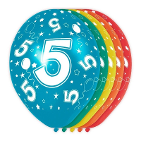 Folat Ballonnen 5 jaar   5x stuks   multicolor   verjaardag/jubileum   feestartikelen