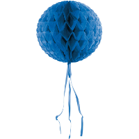 Folat Decoratie bol   blauw   30 cm   crepe papier   versiering   feestversiering