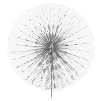 Folat Decoratie waaier   D45 cm   wit   papier   decoratie   feestartikelen