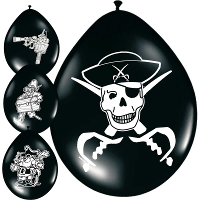 Folat Piraten ballonnen   D25 cm   8x stuks   feest artikelen   feestversiering   ballon
