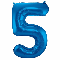 Folat Verjaardag Leeftijd folieballon   5 jaar   blauw   86 cm   cijferballon groot