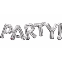 Folie ballon Party   zilver   83 cm   verjaardag   jubileum versiering   feest