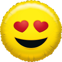 Merkloos Folie ballon verliefde Smile Emoticon 35 cm