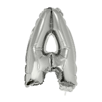Folieballon letter A   41 cm   zilver   feestdecoratie   versiering