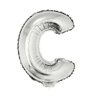Folieballon letter C   41 cm   zilver   feestdecoratie   versiering