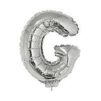 Folieballon letter G   41 cm   zilver   feestdecoratie   versiering