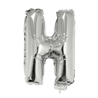 Folieballon letter H   41 cm   zilver   feestdecoratie   versiering
