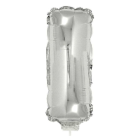 Folieballon letter I   41 cm   zilver   feestdecoratie   versiering