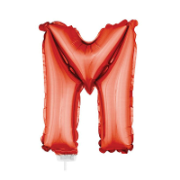 Folieballon letter M   41 cm   rood   feestdecoratie   versiering