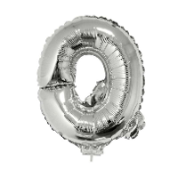 Folieballon letter Q   41 cm   zilver   feestdecoratie   versiering