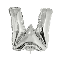 Folieballon letter W   41 cm   zilver   feestdecoratie   versiering