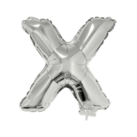 Folieballon letter X   41 cm   zilver   feestdecoratie   versiering