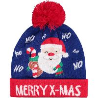 Foute kinder kerstmutsen/wintermutsen Merry X Mas met verlichting