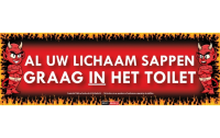 Fun en Fop sticker Al uw lichaam sappen graag in het toilet