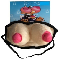 Fun slaapmasker met borsten   mannen cadeau   vrijgezellenfeest   tieten masker   pluche