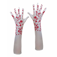 Funny Fashion Bebloede handschoenen   voor dames   met bloed spetters   one size