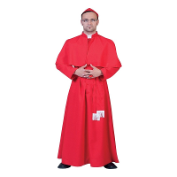 Funny Fashion carnaval Kardinaal verkleed kostuum   rood   met solideo   heren