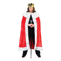 Merkloos Funny Fashion Koning Kostuum Rode Mantel Cape   pluche   one size   carnaval   verkleedkleding