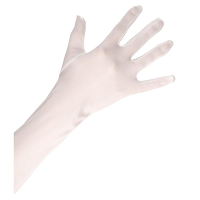Gala/glamour verkleedkleding handschoenen   lang   wit   voor dames   polyester