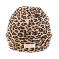 Gebreide muts met luipaard print bruin voor dames