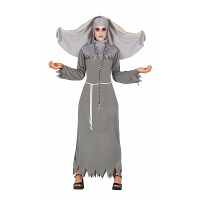 Geest non verkleed kostuum   grijs   voor dames   Halloween nonnen verkleedkleding