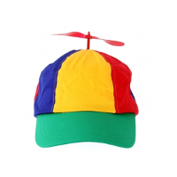Gekleurd petje met gekleurde propellor bovenop   polyester   verstelbaar