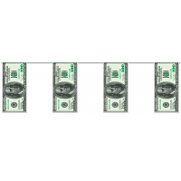 Geld thema feestslinger met dollars   4 meter   plastic   Rijkdom   USA   Foute party