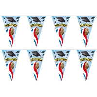 Geslaagd/afgestudeerd vlaggenlijn   2x   slinger   10 meter   Feestartikelen en versiering