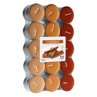 Geurkaarsen   30x stuks   waxinelichtjes   kaneel   4 branduren   theelichtjes   D4 cm