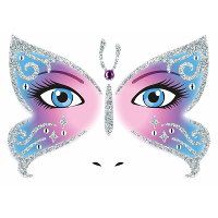 Gezicht stickers Vlinder   1 vel   zelfklevend   carnaval verkleden