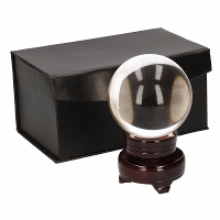 Glazen bol/kristallen bol   waarzeggers decoratie   8 cm   op houten voet