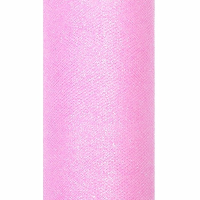 Glitter tule stof   roze   15 x 900 cm   hobbyartikelen/knutselspullen