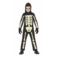 Glow in the dark skelet   Halloween verkleed kostuum   kinderen   zwart   geraamte