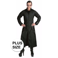 Gothic/vampier jas   zwart   grote maten   heren   verkleedkleding