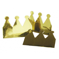 Gouden kroontjes van karton   60x stuks   glimmend   kronen   verjaardag