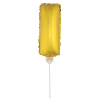 Gouden opblaas letter ballon I op stokje 41 cm