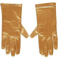 Gouden verkleed handschoenen kort satijn 20 cm   Carnaval   Party/feest handschoenen