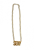 Gouden verkleed schakelketting Sexy   Carnaval accessoires   Pimp/Foute party thema