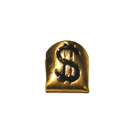 Gouden verkleed tand met dollar teken   kunststof   pooier/gangster verkleed accessoires