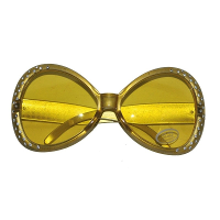 Gouden verkleedbril met diamantjes   Carnaval   disco   glitter and glamour   brillen