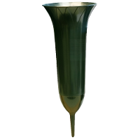 Grafvaas groen   31 cm   kunststof   met prikker   begraafplaats/grafdecoratie