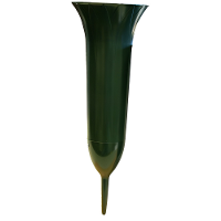 Grafvaas kunststof   groen   H37 cm   grafdecoratie   bloemenvaas voor herdenkingsplaats/kerkhof
