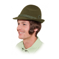 Groen Tiroler hoedje Hans voor volwassenen   Oktoberfest/bierfeest feesthoeden   Alpenhoedje