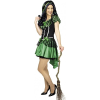 Merkloos Groene heks Alexia verkleed kostuum/jurk voor dames