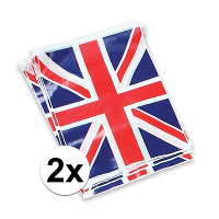 Groot Brittannie vlaggenlijnen   2x   7 meter   plastic   Engeland   Union Jack