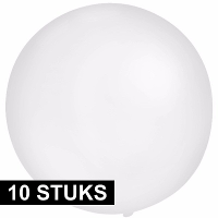 Grote ballonnen 60 cm   10x   wit   Feestartikelen/versiering   verjaardag