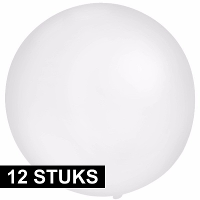 Grote ballonnen 60 cm   12x   wit   Feestartikelen/versiering   verjaardag