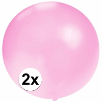 Grote ballonnen 60 cm   2x stuks   baby roze   Meisjes geboorte/geboren feestartikelen/versiering