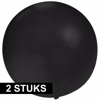Grote ballonnen 60 cm   2x   zwart   Feestartikelen/versiering   verjaardag